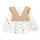 ベージュ×オフホワイトハート