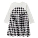 オフホワイト×ブラックギンガムハート