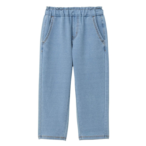 ハートポケットやわらかデニムテーパードロングパンツ 【子供ズボン】