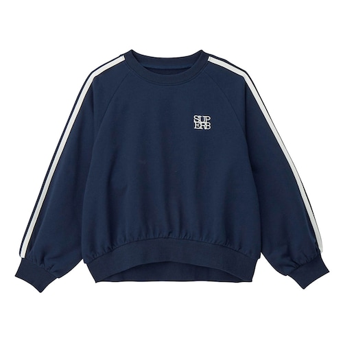 袖ラインロゴ刺繍ライトスウェットプルオーバー 【子供服 長袖】