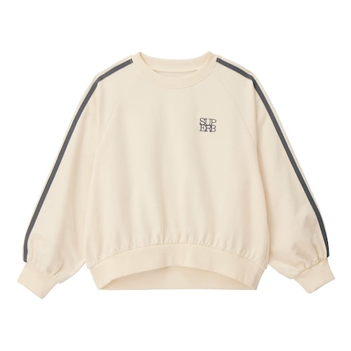 袖ラインロゴ刺繍ライトスウェットプルオーバー 【子供服 長袖】