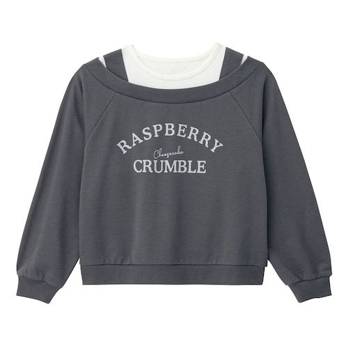 肩レイヤード風ライトスウェットプルオーバー 【子供服 長袖】