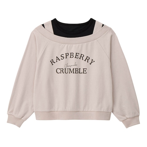 肩レイヤード風ライトスウェットプルオーバー 【子供服 長袖】