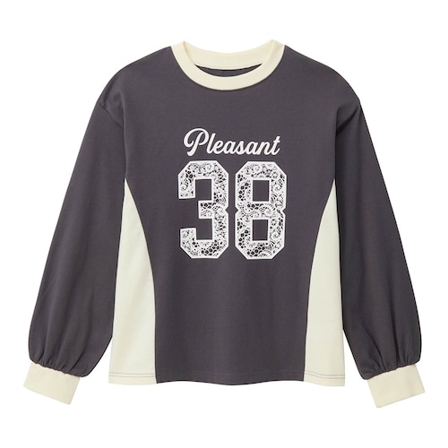 サイド配色切替えナンバリングＴシャツ 【子供服 長袖】