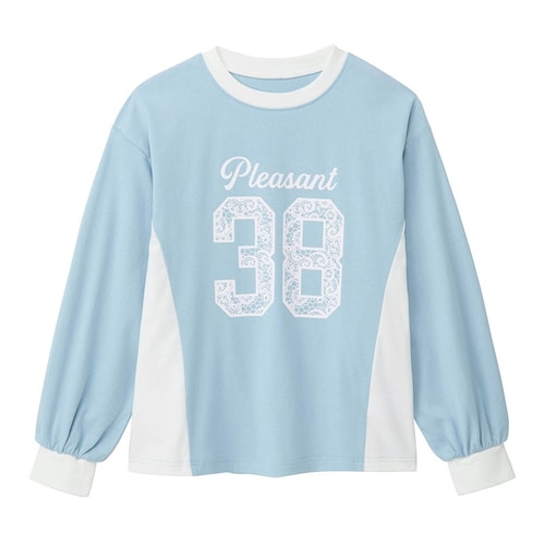 サイド配色切替えナンバリングＴシャツ 【子供服 長袖】