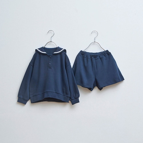 すぐおしゃれセーラーカラープルオーバー＆キュロットセットアップ 【子供服】
