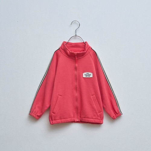 やわらか裏毛ラインテープデザインスタンドネックジャケット 【子供服】