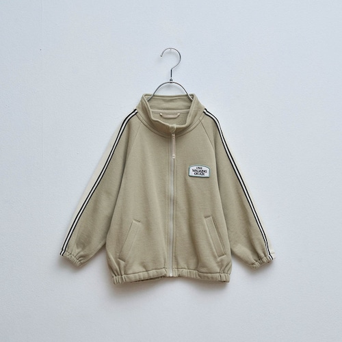 やわらか裏毛ラインテープデザインスタンドネックジャケット 【子供服】