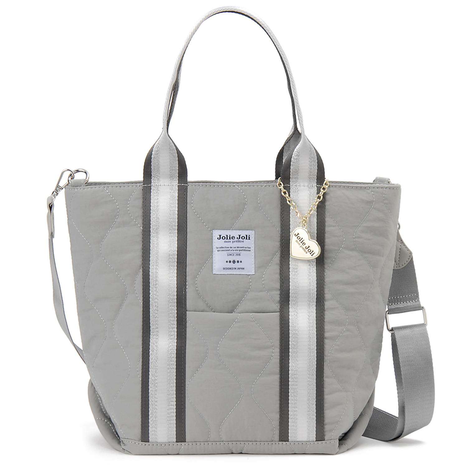 【ジョリージョリ/Jolie Joli】テープ使いウェーブキルトトートバッグ(2WAY)