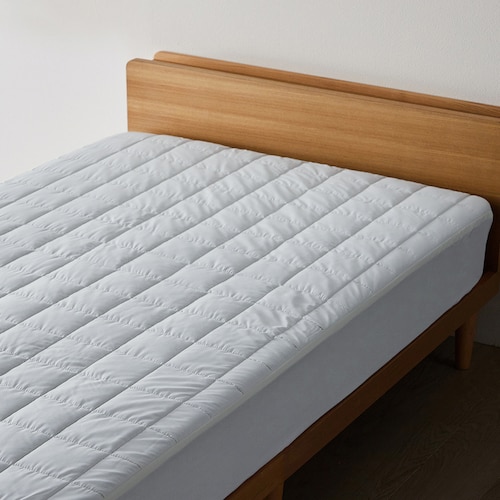 綿混素材のさらさら速乾ボックスシーツ型敷きパッド ＜シングル／セミダブル／ダブル＞