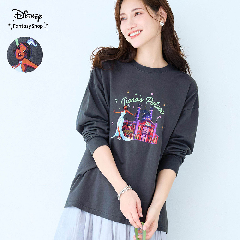 【ディズニー/Disney】プリント長袖Tシャツ「プリンセスと魔法のキス」