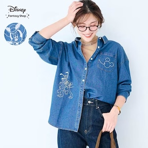 【ディズニー/Disney】刺しゅうデニムシャツ「ミッキー & フレンズ」