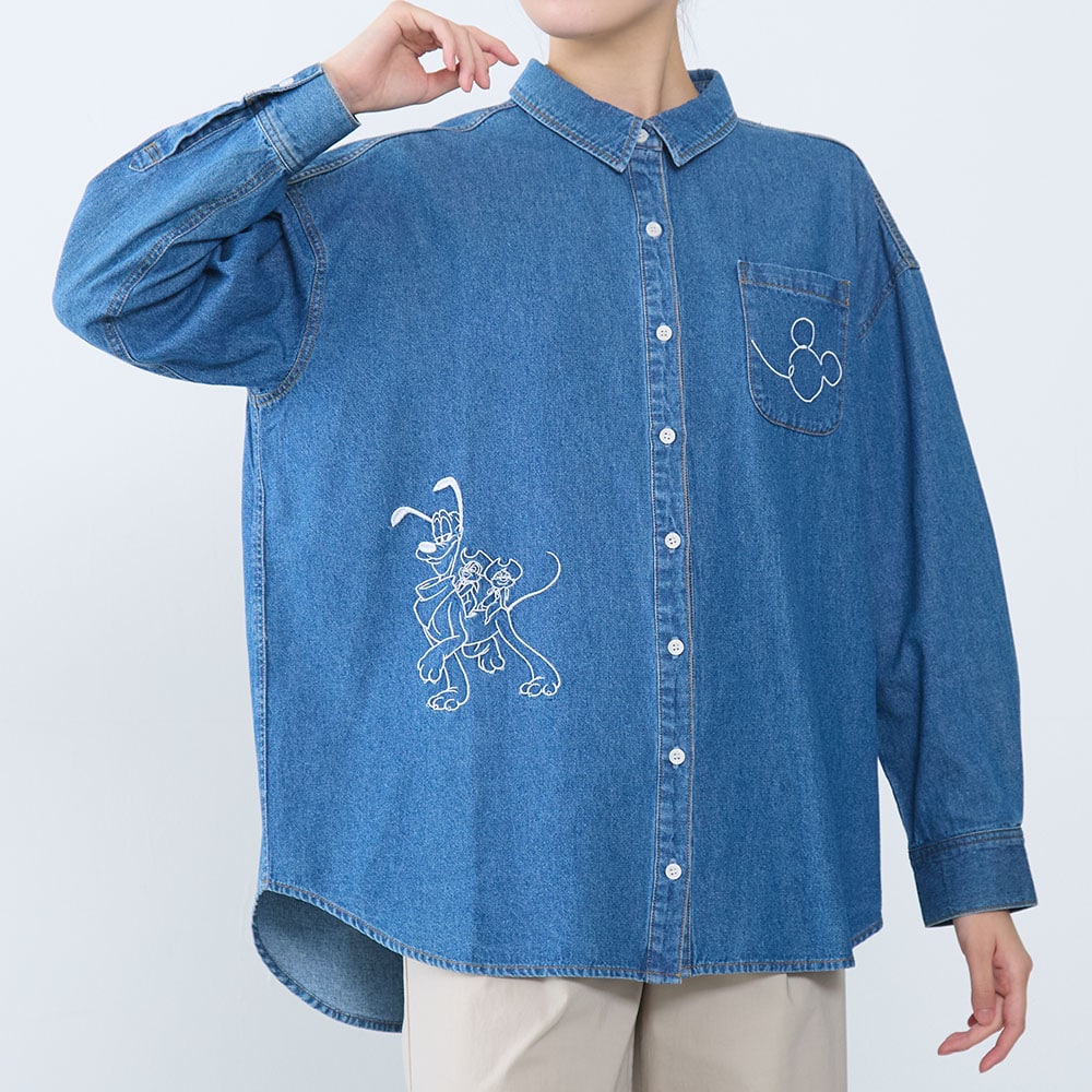 刺しゅうデニムシャツ「ミッキー＆フレンズ」(ディズニー/Disney