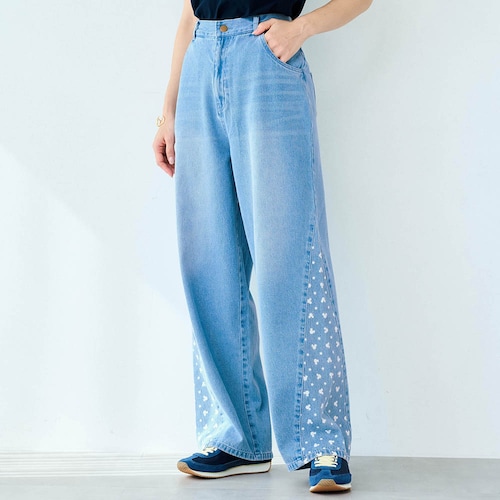 サイド切替デニムパンツ「ミッキーモチーフ」