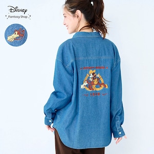 【ディズニー/Disney】ユニセックスデニムシャツ「ミッキーマウス」