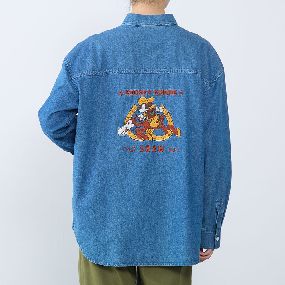 ユニセックスデニムシャツ「ミッキーマウス」(ディズニー/Disney