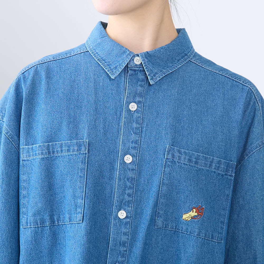 ユニセックスデニムシャツ「ミッキーマウス」(ディズニー/Disney