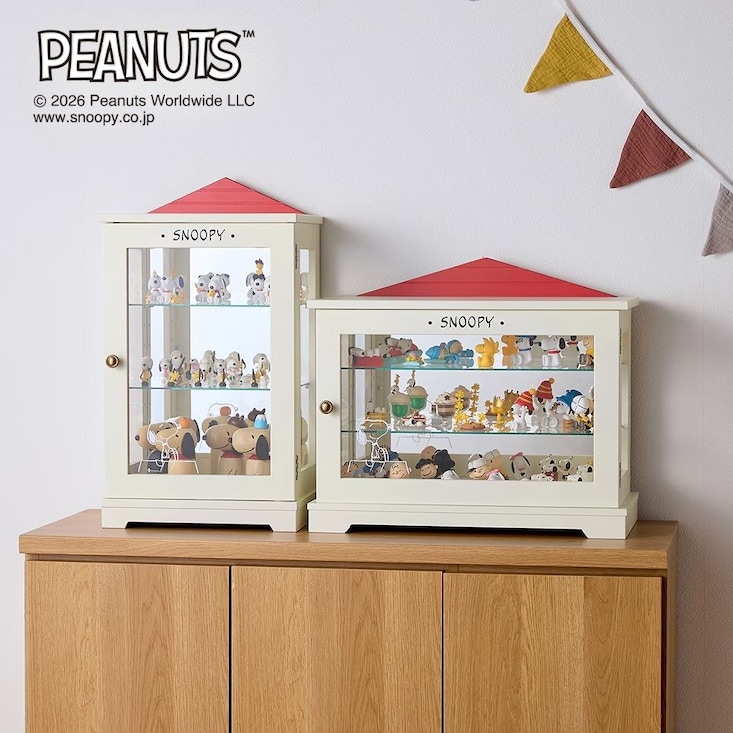 【ファンと作った】 背面ミラーの卓上コレクションケース「スヌーピー」