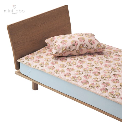 綿素材を使った敷きパッド／春のブーケ 「ミニラボ」