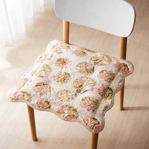 綿素材を使った中わた入りシートクッション／春のブーケ 「ミニラボ」