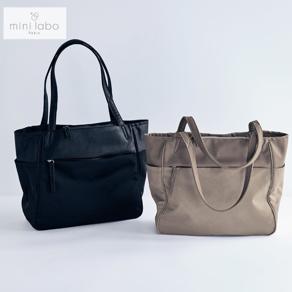 【ミニラボ/mini labo】8ポケット3室構造のナイロントートバッグ[イザックコラボ]/フルール・ド・パピエ 「ミニラボ」