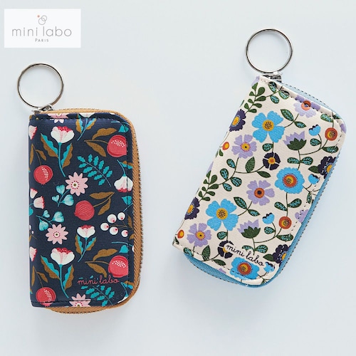 総柄プリントのキーケース［日本製］ 「ミニラボ」