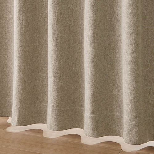 【お買い得な既製サイズ】 織り生地の遮光・遮熱・防音・形状記憶カーテン ＜2枚組／1枚＞