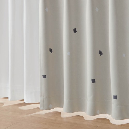 【カーテンセット】 北欧スタイルの遮光カーテン&UVカット・遮熱・遮像レースカーテンセット ＜4枚組＞