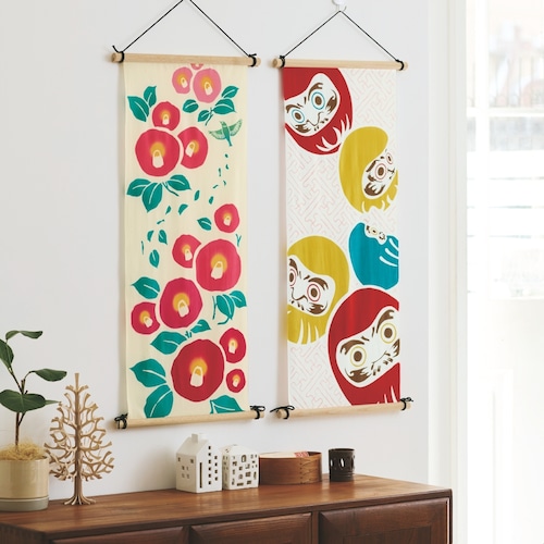 【定期お届け】＜1月よりお届け開始＞ 季節を愛でる 注染手ぬぐいタペストリー ：12回シリーズ