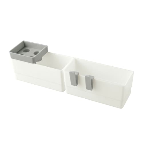 【1回のみお届け】 洗面台すっきり！水ハネカバー＆小物収納ラック