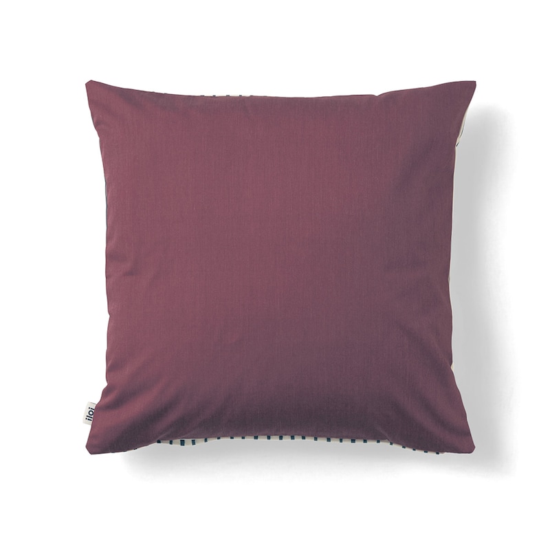 チャコールストライプ／座布団カバー・裏面