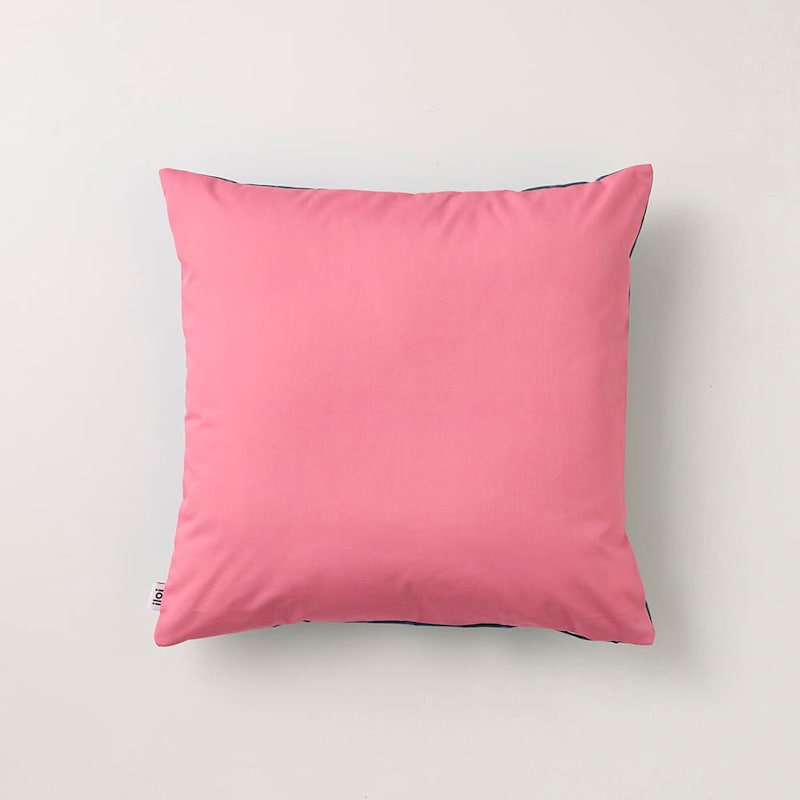 ブルーストライプ／クッションカバー・裏面