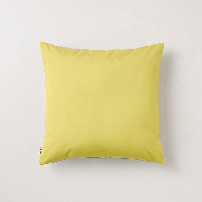 イエローストライプ／クッションカバー・裏面