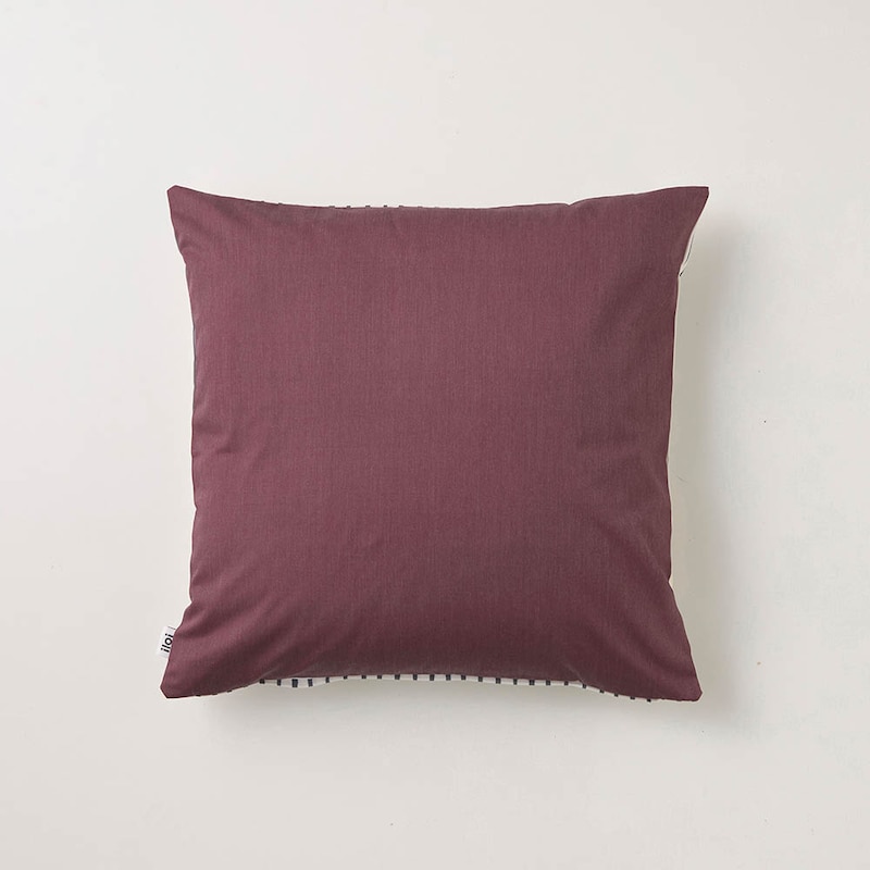 チャコールストライプ／クッションカバー・裏面