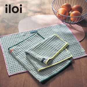 【iloi/イロアイ】北欧スタイルの抗菌防臭キッチンクロス3色セット