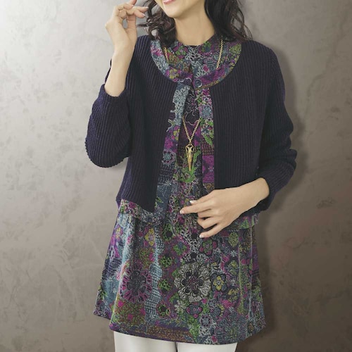 プリントチュニックカットソーアンサンブル