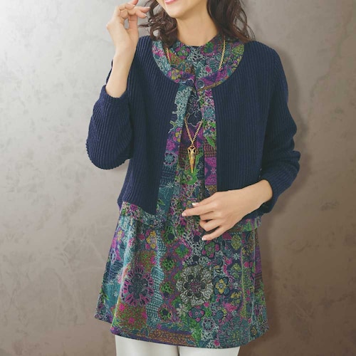 プリントチュニックカットソーアンサンブル