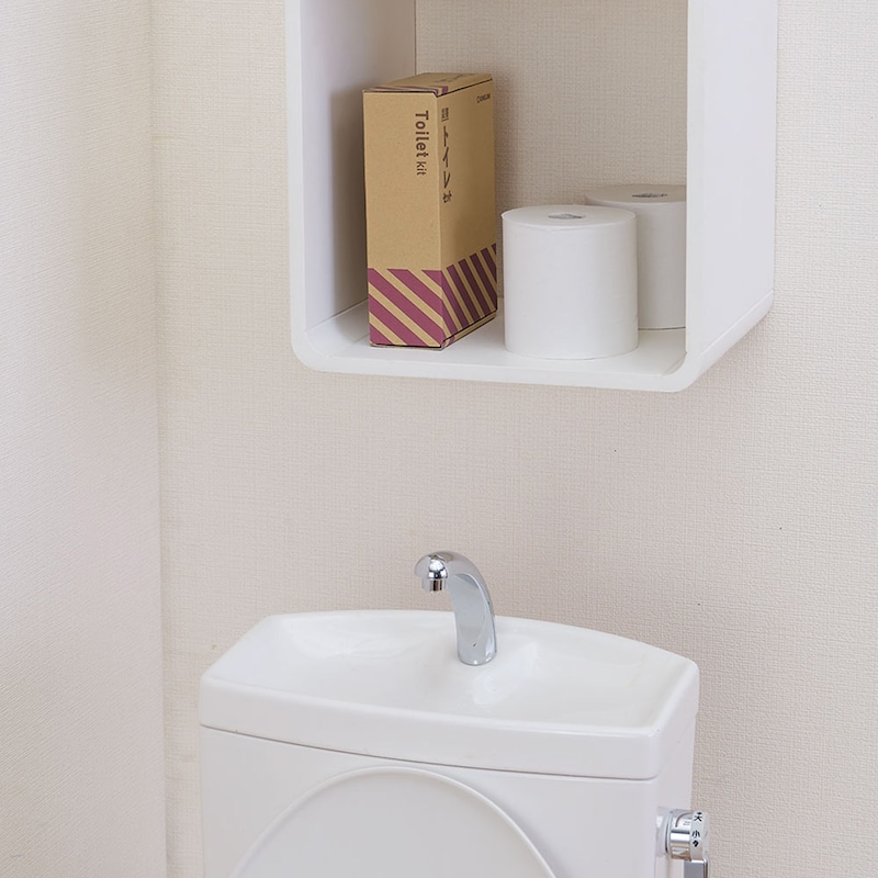 トイレ内の収納にも収まるサイズ感（トイレセット）