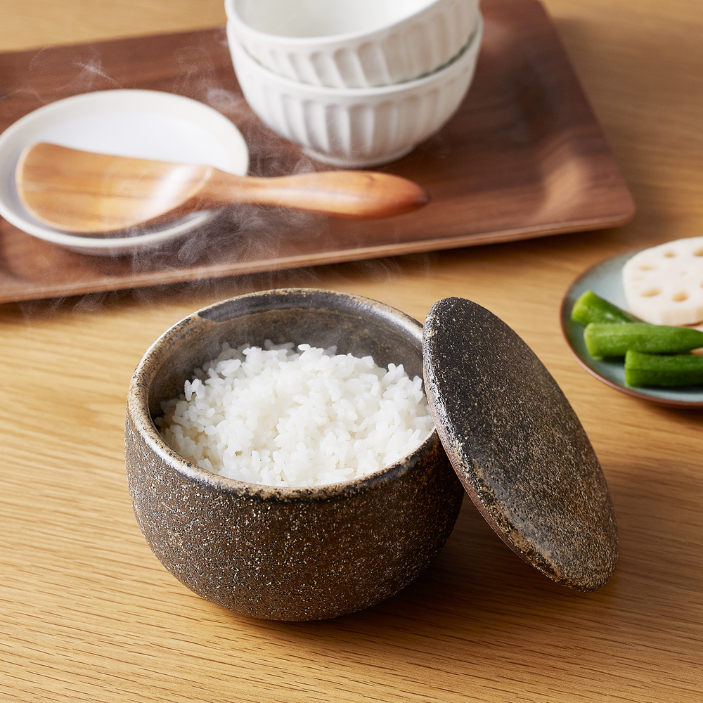伊賀焼 冷蔵庫保存・レンジ温めできる陶器のおひつ<1合> 伊賀焼 冷蔵庫保存・レンジ温めできる陶器のおひつ<1合>