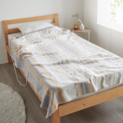 室温センサー・ダニ退治機能付き 丸洗いできる電気掛敷毛布［日本製］＜130×188cm＞