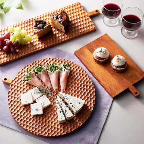 天然木の持ち手付きプレート