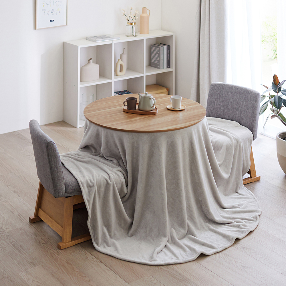 【ベルメゾン】メラミン天板のコンパクトダイニング円形こたつテーブル 【ベルメゾン】メラミン天板のコンパクトダイニング円形こたつテーブル