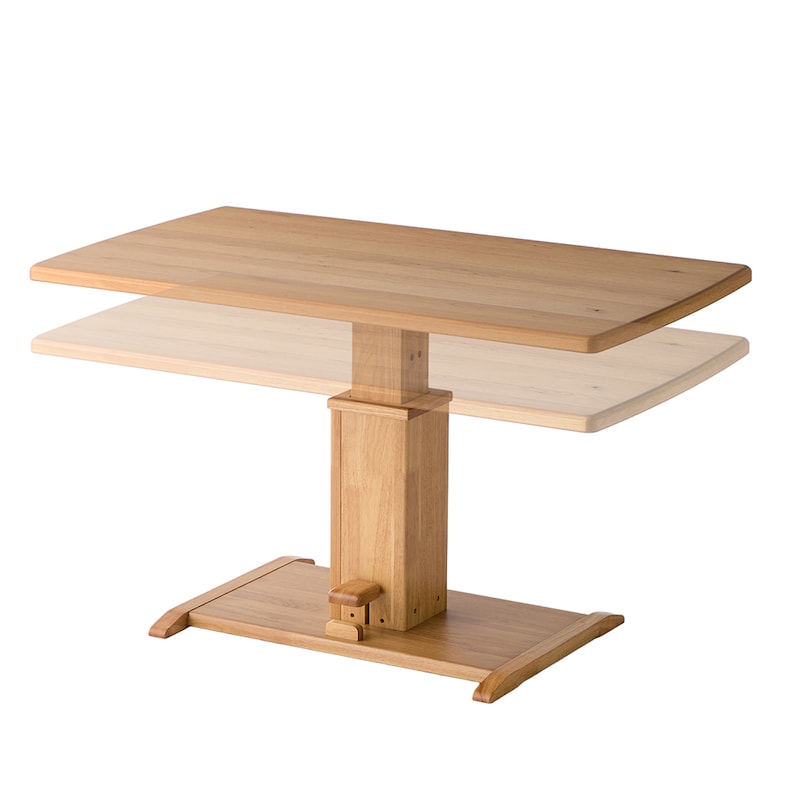 ガス圧式で天板の高さは59cm～71cmまで調節できます。