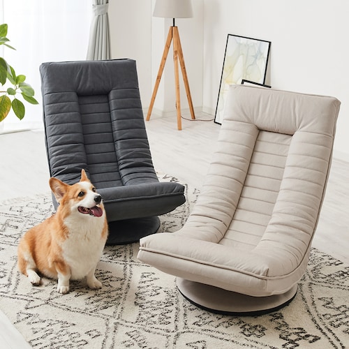 引っかき傷に強い回転式ハイバックリクライニング座椅子