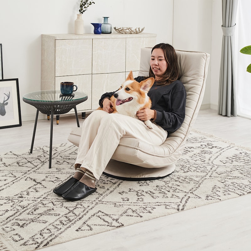 引っかき傷に強いペット対応生地なのでお手入れも楽/アイボリー