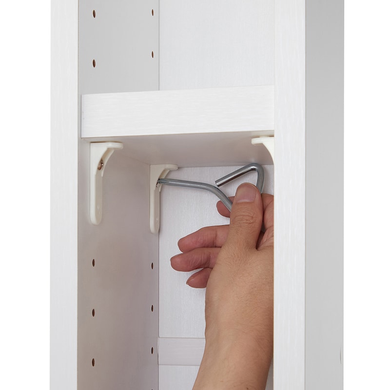 棚板は付属の工具で付け外しできます。　※仕様のみの参照です。