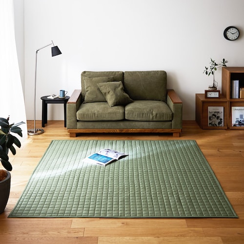 しっかり丈夫な綿ツイルの撥水キルトラグ