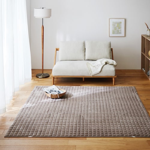 さらっと生地×あったか生地のリバーシブルキルトラグ