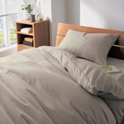 洗いをかけた綿素材の布団カバーセット(3点)