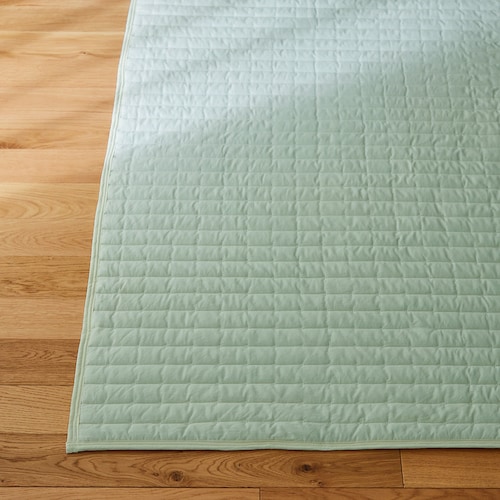 洗いをかけた綿素材の撥水キルトラグ